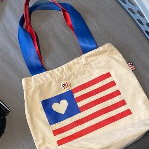 Canvas Tote Bag with Flag Design